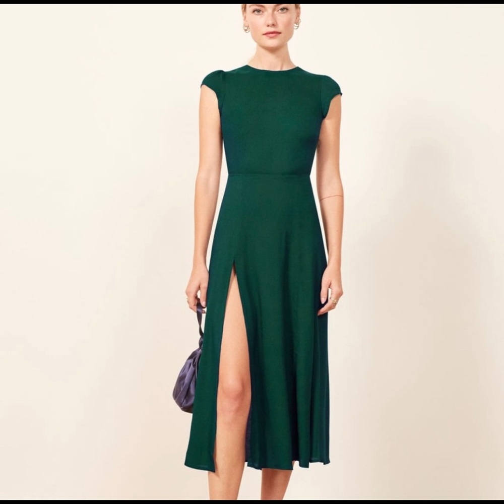 NWOT - Reformation Gavin Dress in Emerald